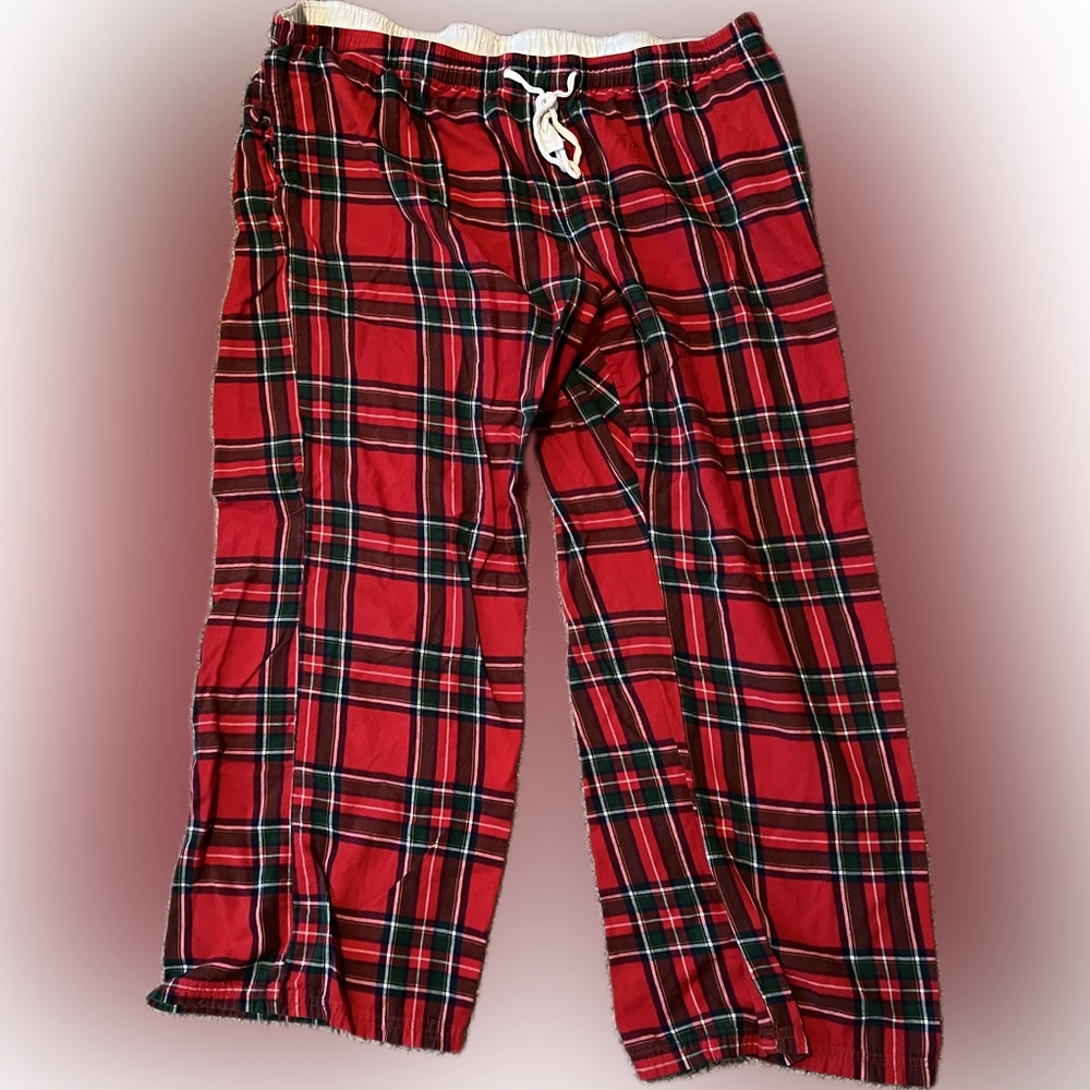 💥Red Plaid Cotton Men’s Pajamas Pjs Loungewear Sleepwear XXL
